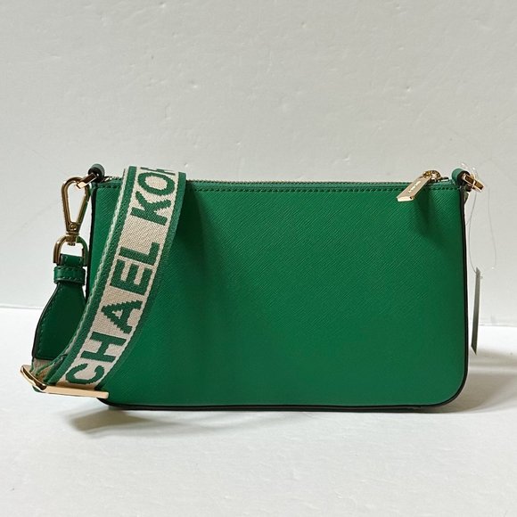 MICHAEL KORS JET SET TRAVEL SMALL CROSSBODY BAG WITH TECH PALMETTO GREEN - Picture 3 of 12